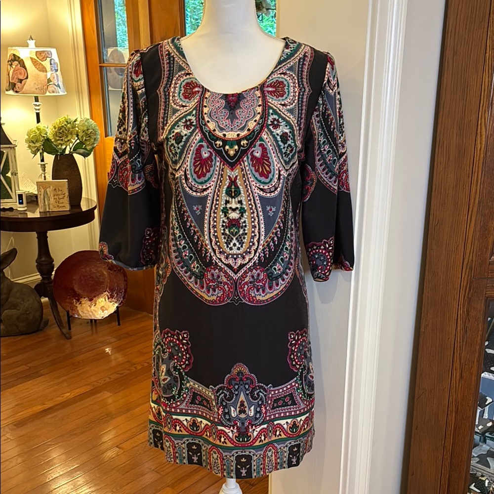 Funky People Black and Purple Embellished Mini Dress